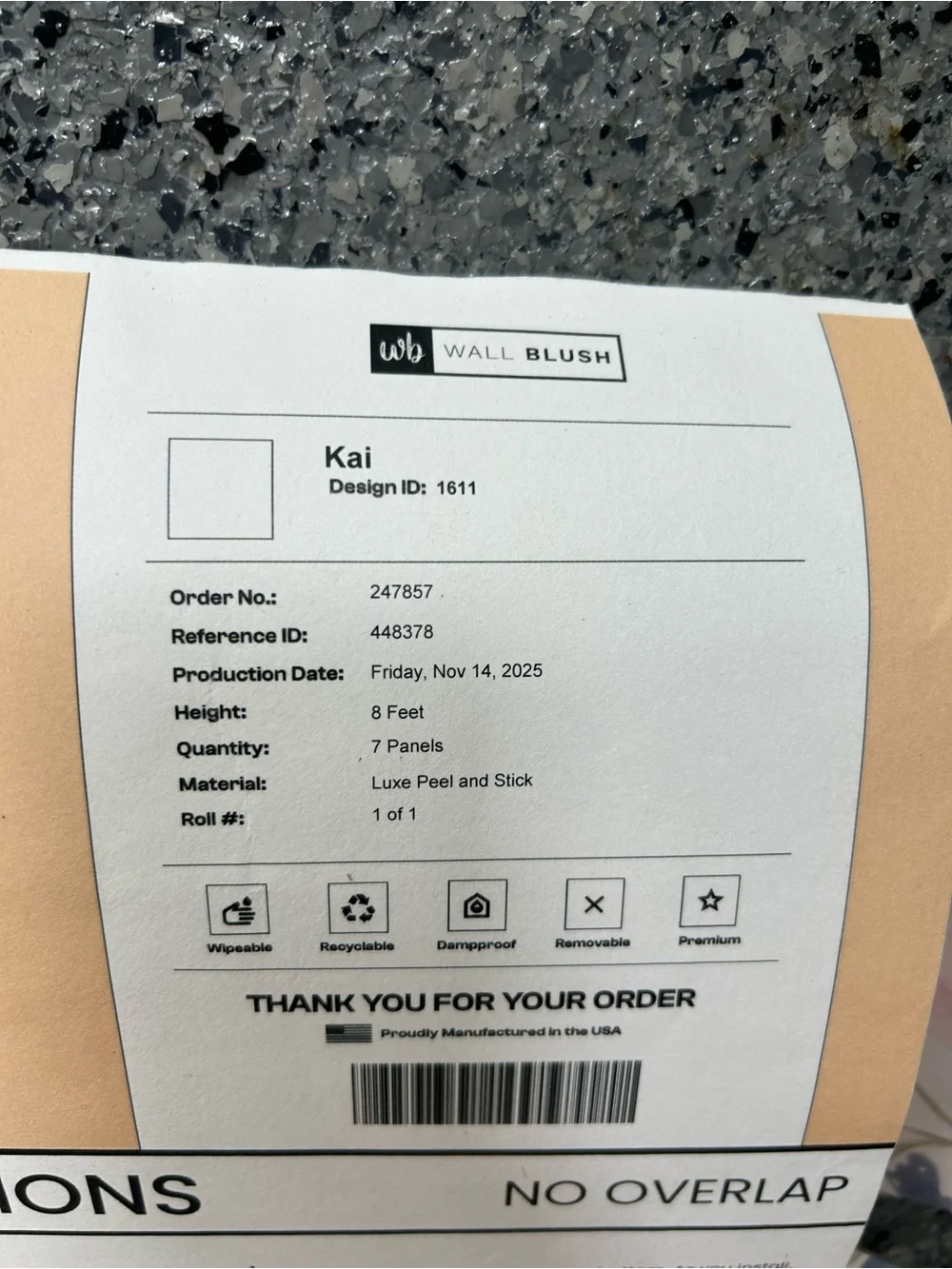 Wall Blush Wallpaper - Luxe Peel & Stick - NIB KAI
